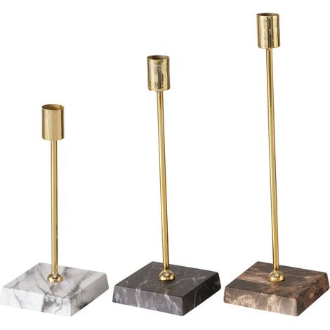 Kerzenständer LAGRO, Marmor-Optik, 3er-Set