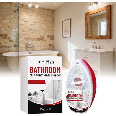 Red Bathroom Cleaning Brush - Multi-functional for Removing Limescale and Soap Scum from Tiles and Corners - 120ml (1/5)