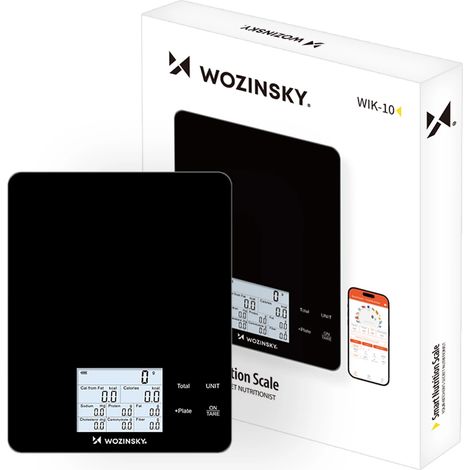 Bilancia da cucina intelligente Wozinsky WIK-10 con display digitale e app Bluetooth - Nera (1/5)