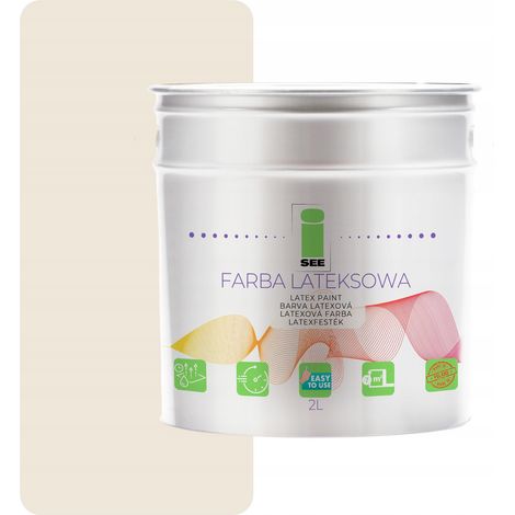 Peinture murale en latex crème pour intérieur 2L - Magasin d'usine (1/5)