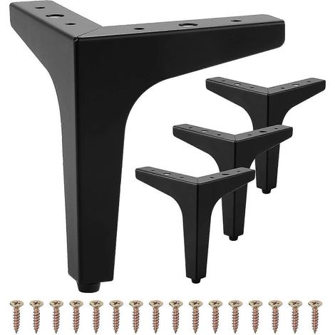 Pieds de meuble de remplacement à monter soi-même (4 pieds de canapé en métal de 10 cm, pieds triangulaires) XD2458-54 (1/5)