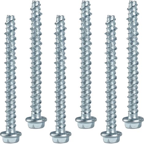 30 pièces M6x75mm vis à béton zinguées sans cheville Tête hexagonale, avec rondelle, idéal pour maçonnerie, béton et architecture, robuste et résistant à la corrosion. (1/5)