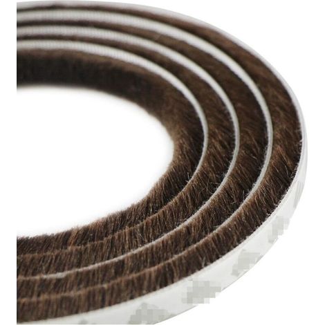 Bande anti-poussière autocollante pour portes et fenêtres mobiles 9 mm x 15 mm (marron) (1/4)