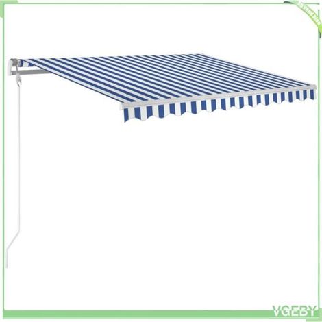 Auvent rétractable automatique - FAFEICY - 3068866 - 300x250 cm - Bleu et blanc - Télécommande incluse (1/5)
