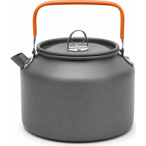 Bouilloire de camping 1,8 L portable pour café et thé poignée orange (1/5)