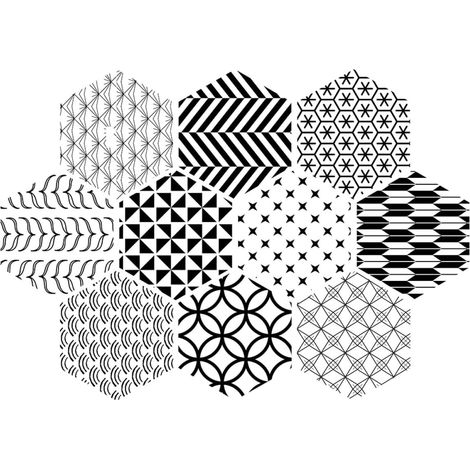 Lot de 10 Autocollants Hexagonaux Antidérapants pour Carrelage de Sol et (1/5)