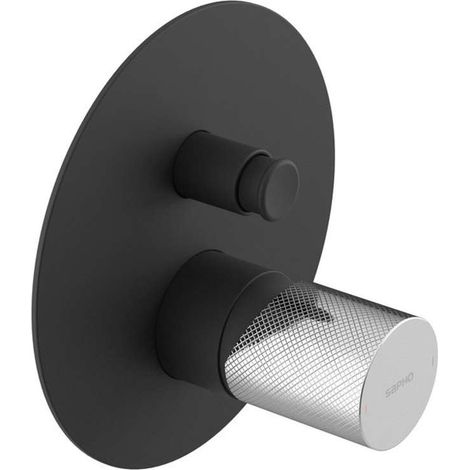 Sapho Ultratap - Unterputzmischer, für 2 Verbraucher, mit Einbaukörper, mattschwarz/chrom UT042TBC (1/2)
