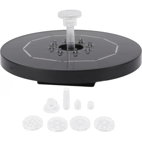 Solarbetriebener Schwimmbrunnen mit LED-Beleuchtung für Vogelteiche, 120 cm hoch, 3000-mAh-Akku, Solar-Wasserbrunnen