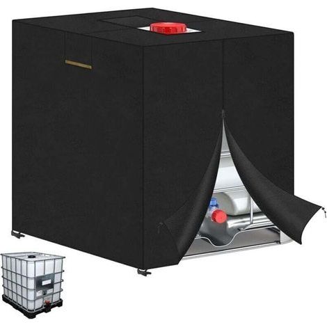 Copertura Protettiva per Serbatoio d'Acqua 1000 L, Telone per Cisterna IBC per Acqua Piovana, Rivestimento Tanica 1000L (120x80x116cm) (1/4)