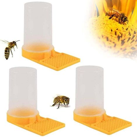 Vtizikl Distributeurs d'Eau Miel pour Abeilles,3 Pcs Jaune d'Abreuvoir Fournitures Apicoles en Plastique Système d'Alimentation Liquide Abeilles Outil d'Apiculture Abreuvoir de Ruche Équipement d'Alim (1/4)
