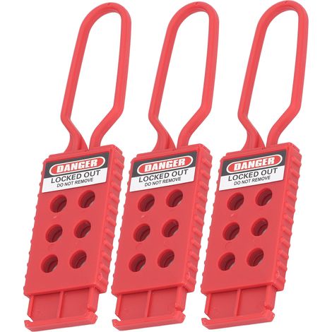 Lot de 3 Cadenas de Consignation 6 Trous, Hasp Isolation Électrique pour Maintenance, Diamètre 9mm (1/5)
