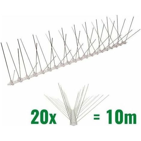 Piccioni repellenti in policarbonato 10m – 4 file – Protezione discreta contro uccelli infestanti – Facile installazione senza foratura (1/5)