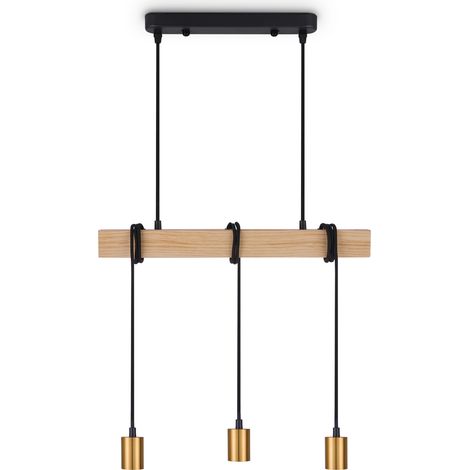 Paco Home Pendellampe Hängelleuchte Hängelampe Wohnzimmer Esszimmer Küche Vintage E27 Messing, Pendelleuchte 3xE27
