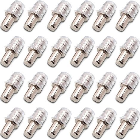 100 pièces Taquets D'étagère Support D'étagère Taquets à Enfoncer Taquet Support Tablette à Enfoncer 5 mm avec Manchon en Caoutchouc pour Étagère en Bois (1/5)