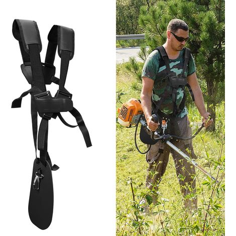 Sangle de désherbage - Harnais de débroussailleuse à double épaule avec cordon en nylon résistant pour débroussailleuse FS KM Series (noir) (1/5)