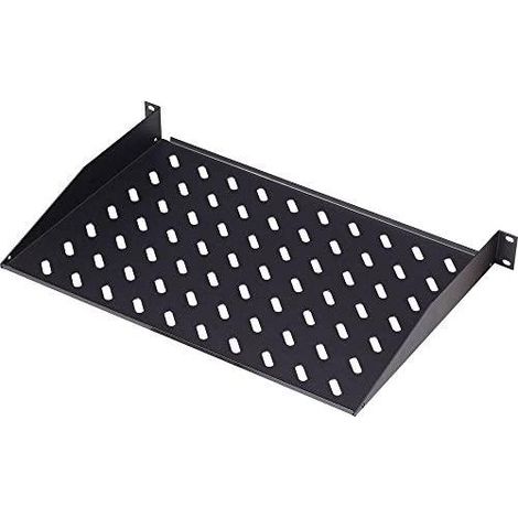 Digitus  Étagère fixe 1U pour racks  DN-19 tray-1-400-SW  Noir  Les étagères à montage fixe s'installent facilement sur les deux rails profilés avant de 483 mm (19") de votre baie réseau ou serveur de (1/3)