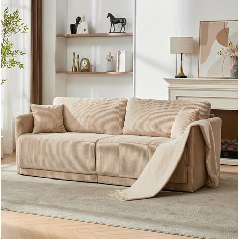 Canapé convertible 183x84x62 cm en tissu beige, gain de place pour salon, FloraGrace (1/5)