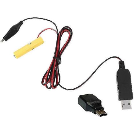 Usb / type-c à 3v 4.5v 6v 9v 12v Aaa Batterie Eliminator Remplacer 2-8pcs Batterie (1/5)