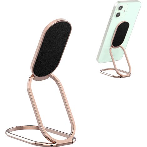 Support Téléphone Portable - Support Anneau Pivotant 360° - Support Bureau et Doigt - Compatible avec Smartphones et Tablettes - 1 Pièce (1/5)