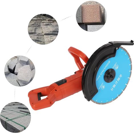 Gojoy – Scie à béton électrique 3000 W – Vitesse 3800 tr/min – Profondeur de coupe 13,5 cm – Lame diamantée 350 mm pour béton et marbre