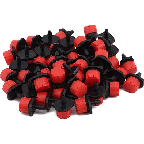 100 pcs 8 trous capot réglable jardinage goutte à goutte goutteurs arroseurs pour système d'arrosage (rouge) (1/5)