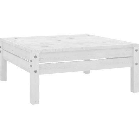 vidaXL Poggiapiedi da Giardino Bianco in Legno Massello di Pino