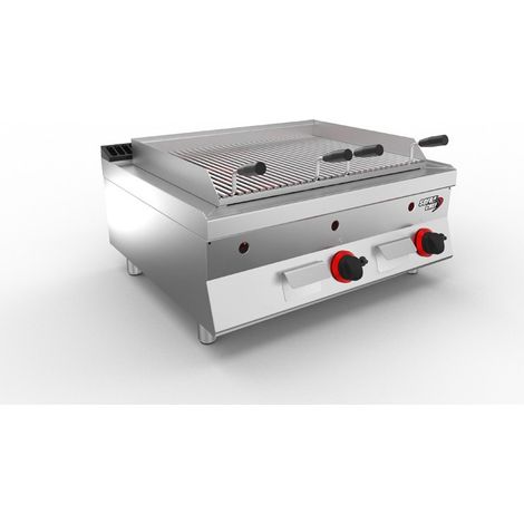 SOFRACHEF - Top grillade pierre de lave gaz - L 800 mm - Sofraca