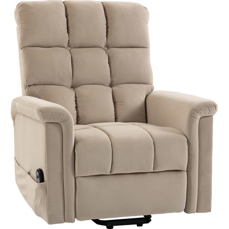 Fauteuil Releveur Électrique Dossier Inclinable Marron, télétravail, poste de travail maison (1/5)
