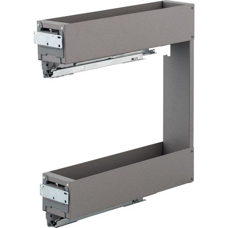 Cadre médian coulissant bas - Modèle : Lamina - Largeur : 108 mm - Matériau : Tôle - Sens : Gauche - Version : Pleine - Hauteur : 527 mm - Décor : Anthracite - Profondeur : 467 mm - VIBO