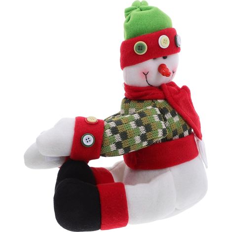 Pointe de sapin de Noël Peluche Père Noël, décoration de pointe de sapin de Noël, bonhomme amusant comme ornement de lien de rideau pour fête de Noël (1/5)