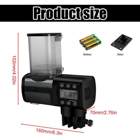 Distributeur automatique de nourriture pour poissons avec minuterie programmable et contrôle précis du volume (1/5)