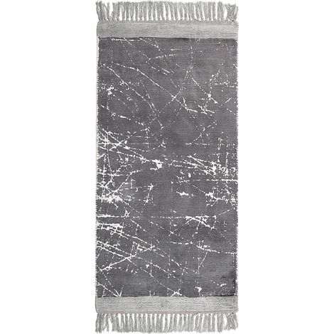 Teppich HANLI Grau 80 x 150 cm Viskose