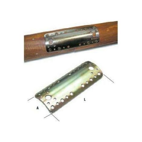PIASTRA DRITTA DI GIUNZIONE PER PALI TONDI Ø 8 / 10 CM ZINCATA A CALDO (35868) (1/3)