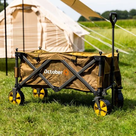 Trolley Zusammenklappbarer Bollerwagen braun 90x50x55 cm