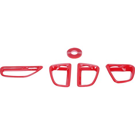 Juego de 4 piezas: Embellecedor rojo para la salida de aire acondicionado - Cubierta decorativa para la consola central y la salida de aire del salpicadero. (1/5)
