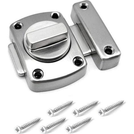 Loquet Tournant Loquet/Loquet Porte/Loquet Verrou/Loquet Porte Jardin/Acier Lnoxydable Brossé Finition/Applicable à Diverses Portes-Argent (1/5)