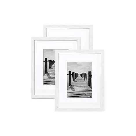 GDHZS-  Lot de 3 cadres pour affiches, papier photo 4 x 6 (pouces) sans carton, cadre photo pour montage mural, blanc (1/4)