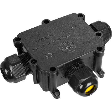 Boitier De Raccordement 3 Brins Pour Luminaires Ip68 Outdoor Black Series. Dimensions 9,3x7,3x3,8cm. (RETRACTILÉ) Solera Bk-3pt