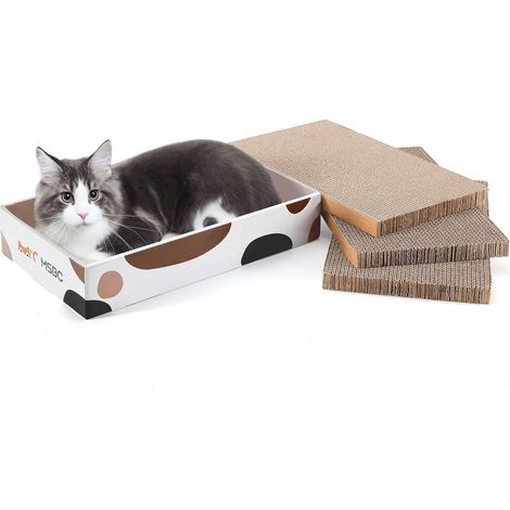 Cat Scratcher Cardboard Cat Scratcher Corrugated Paper Scratching Board Sofa Cushion Scratching Plate Toy for Kitten Claw Care Small Animals (3 Pieces) (1/5)