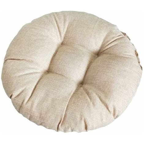 Lin-Rond Coussin de Siège, Coton Lin Tatami Coussin de Sol, Coussin de Chaise épais Moux pour Chaise de Bureau, Coussin de Chaise épaissi Confortable pour Cuisine, Chambre, Sofa, Voiture (4040cm) (1/4)