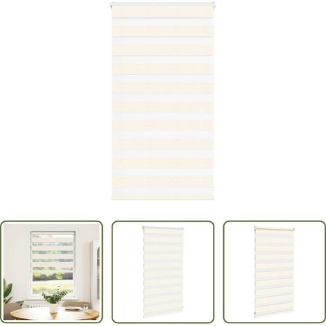 vidaXL Marmorbeige -  Doppelrollo Marmorbeige 85x100 cm Stoffbreite 80,9 cm Polyester (1/5)