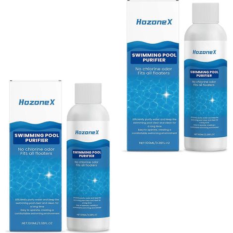 Liquide clarifiant pour piscine - Purificateur d'eau à action rapide et éliminateur d'odeurs pour eau trouble, pour des moments de détente en famille dans le jardin (2 unités) (1/5)