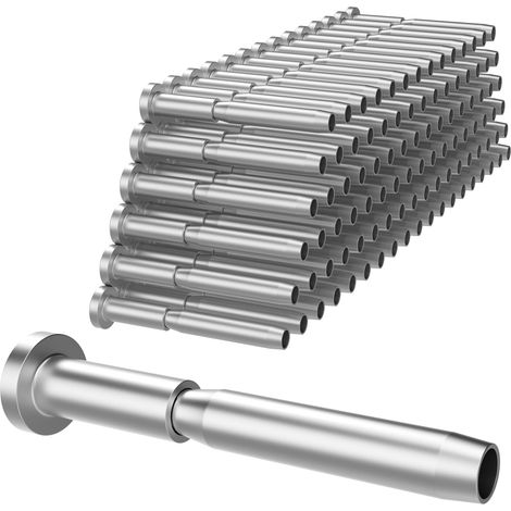100-teiliges 3/16-Zoll-Set für unsichtbare Kabel, unsichtbarer Empfänger und Crimp-Endkappe aus Edelstahl T316 für 3/16-Zoll-Kabel, Gewinde-Endkappe für Terrassentreppen, 2 x 2 Zoll große Holz- und Me