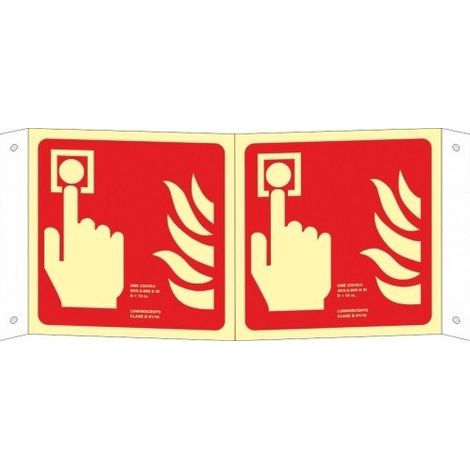 Señal de extinción panorámica de pulsador de alarma sin texto luminiscente SEKURECO                         210 x 210 mm                          CLASE B (PVC 0'7 mm) (1/2)
