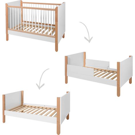 Lit bébé 60x120 Bellamy Laurie Blanc et bois