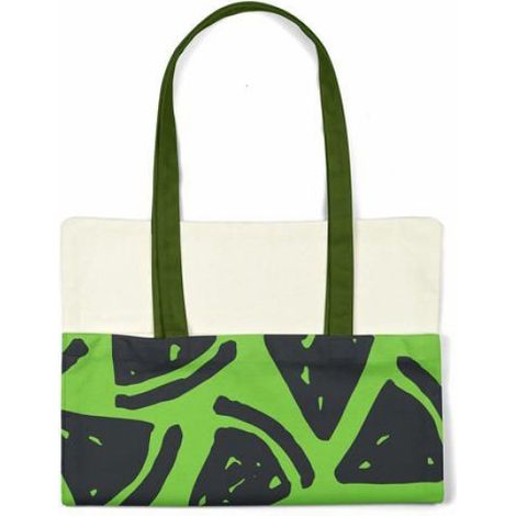Sac shopping - Bonamaison TRGCTBG101641 - Coton - Vert - Anses longues (porté épaule) (1/4)