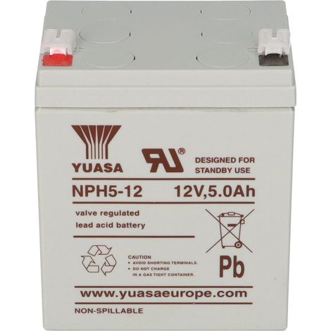 Yuasa Blei-Akku NPH5-12 Pb 12V / 5Ah Hochstromakku, Faston 6,3 (1/5)