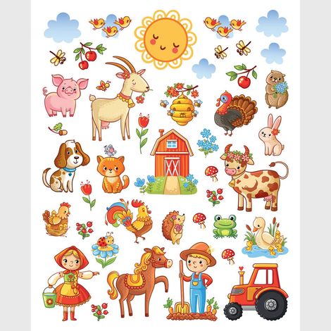 Sticker - Animaux de la ferme - 14x20 cm (1/4)