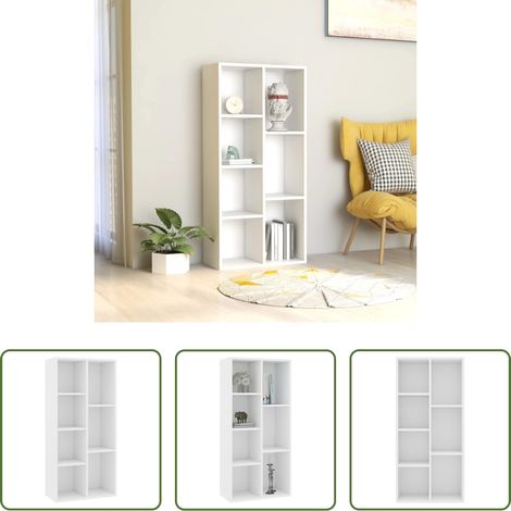 vidaXL Stockage de livres - Bibliothèque Blanc 50x25x106 cm Bois d'ingénierie (1/5)