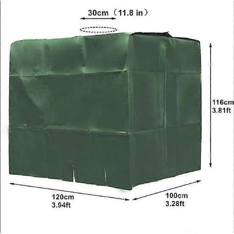 Cubierta antipolvo para tanque de agua de 1000 l, cubierta para campana IBC, cubierta de aluminio para contenedor (verde)